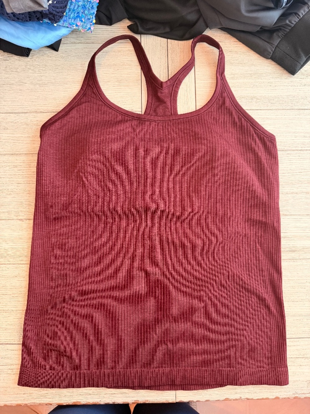 Lululemon Ebb to Street tank top, size 14, burgandy